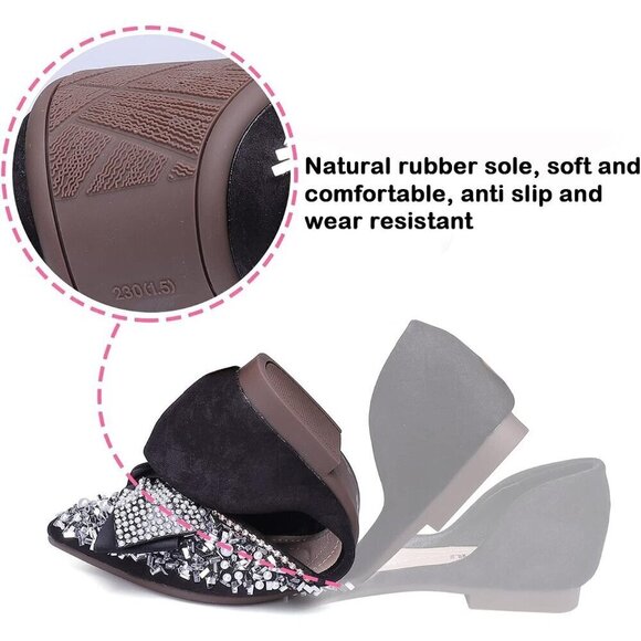 Qxcgdyxt Flat Shoes Women Black Polyurethane (PU)  Ballet Flat Shoe Low Heel - Picture 5 of 8